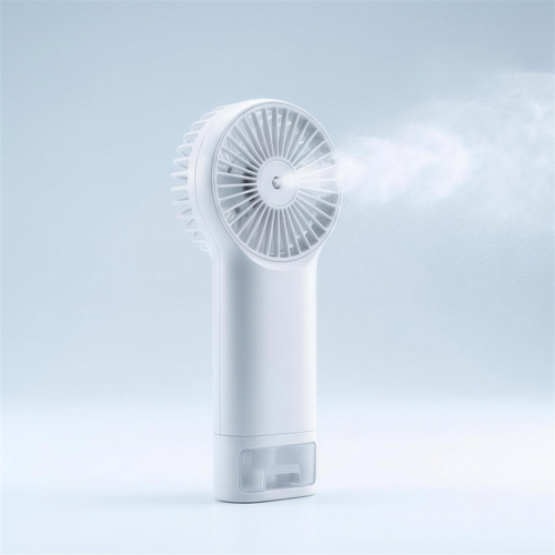 ArcticMist portable misting ice fan in white with fine mist spray — 4K